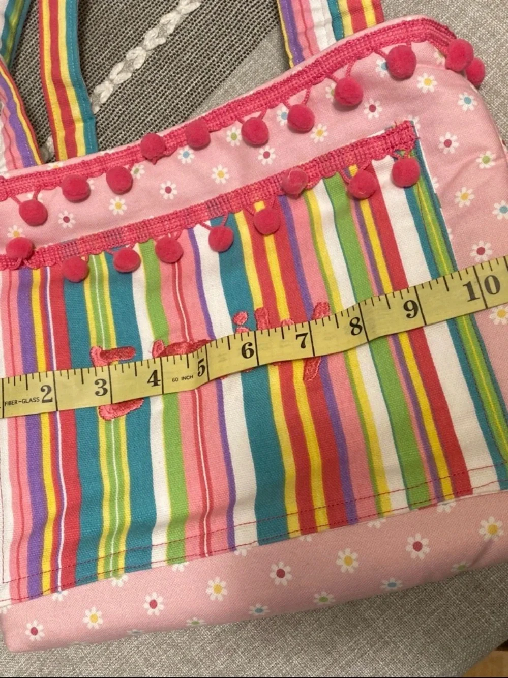 NWT Small Hand Made Diaper Bag with Bib Burp Cloth Emily Hand Sewn Baby Bag Pink